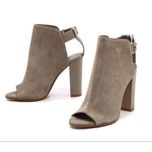 VINCE | Gray Suede Peep Toe Ankle Boots & Booties Size 10